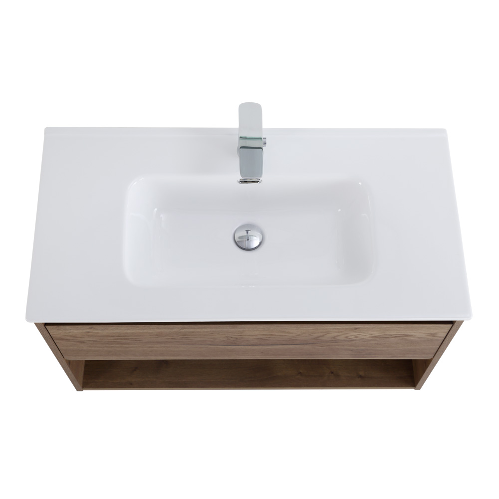 Приобрести belbagno тумба c раковиной kraft 80 см, с одним ящиком и полкой, подвесная rovere tabacco, белая раковина