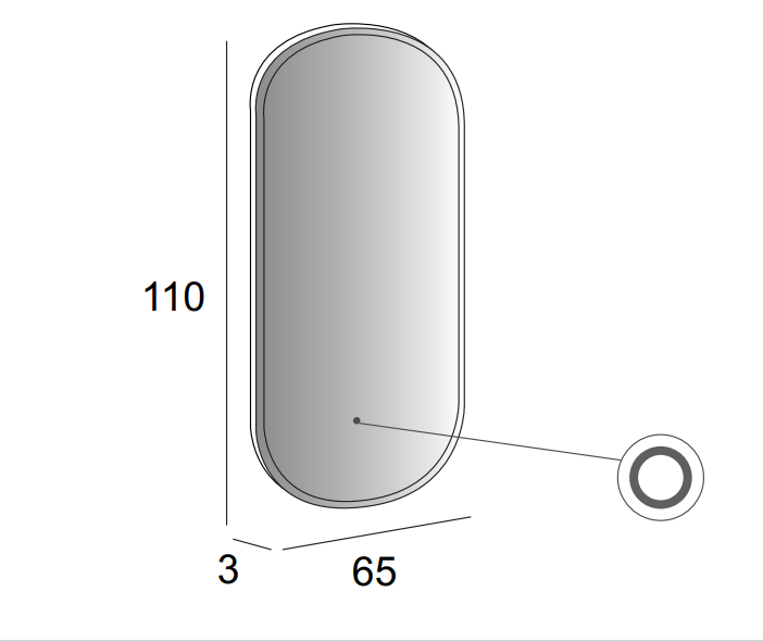 Приобрести cezares зеркало 65х110 см, с led подсветкой 45096