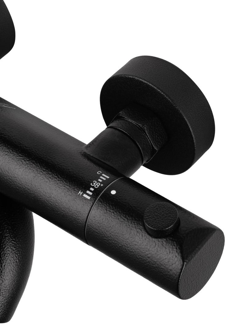 Приобрести смеситель для ванны с душевым гарнитуром и термостатом wonzon & woghand loop, черный матовый (ww-311-00-508)