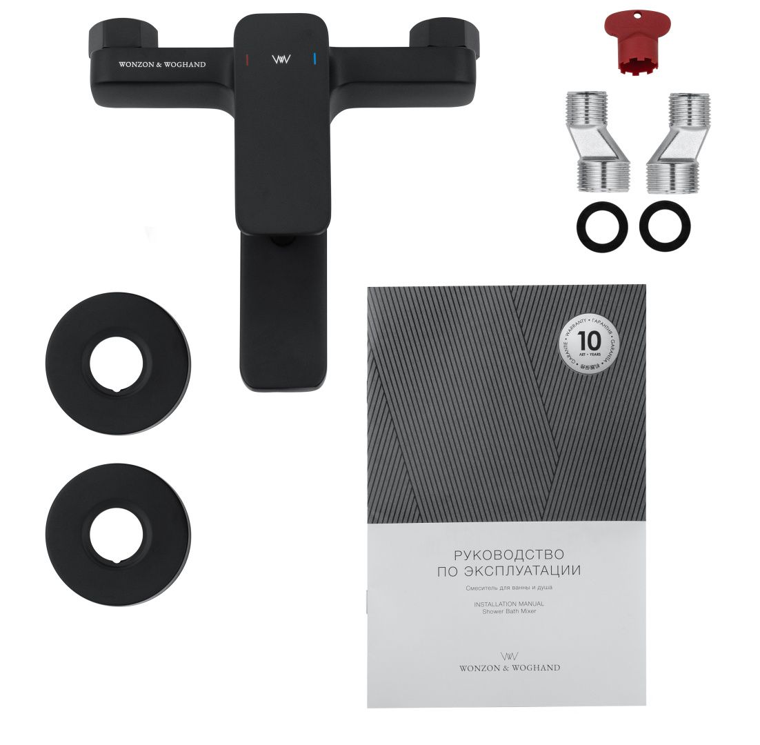 Приобрести смеситель для ванны wonzon & woghand arnie, черный матовый (ww-693101-mb)