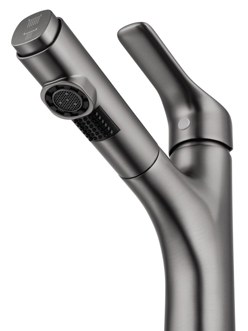 Приобрести смеситель для раковины с выдвижным изливом wonzon & woghand, темный графит (ww-ae4151-bgg)