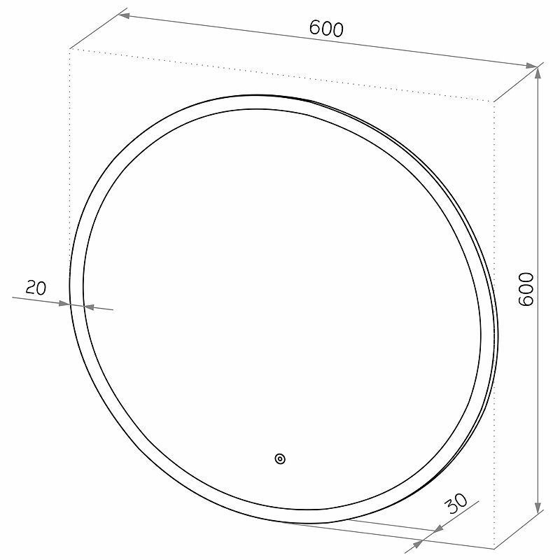 Приобрести continent зеркало с подсветкой brida 60х60 см, сенсорный включатель, белое