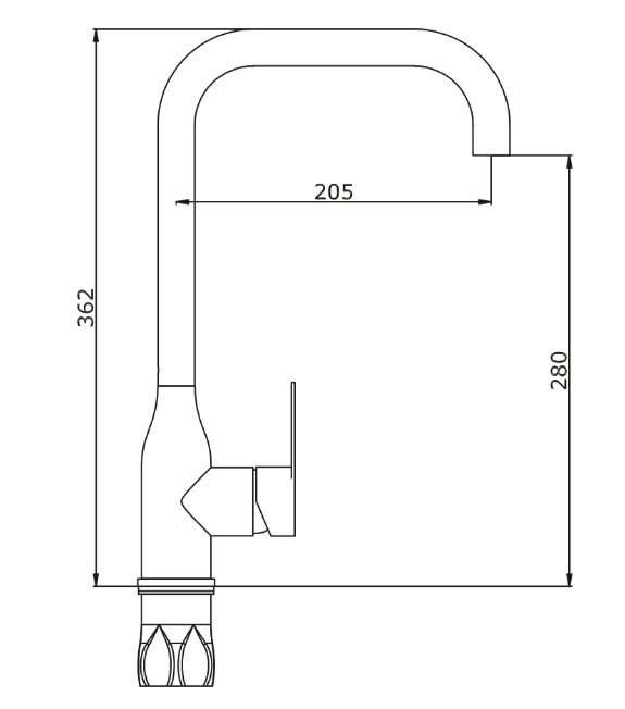 Приобрести смеситель для кухни vieir kitchen 362 мм, сатин vr15030