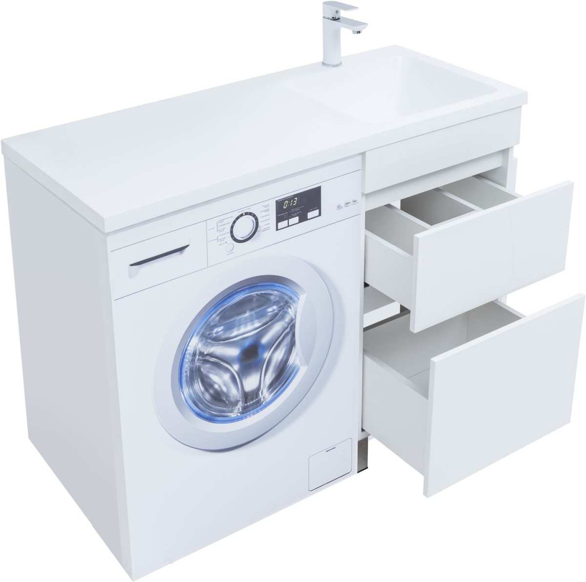 Приобрести aquanet тумба с раковиной вега 48 см, белая глянец