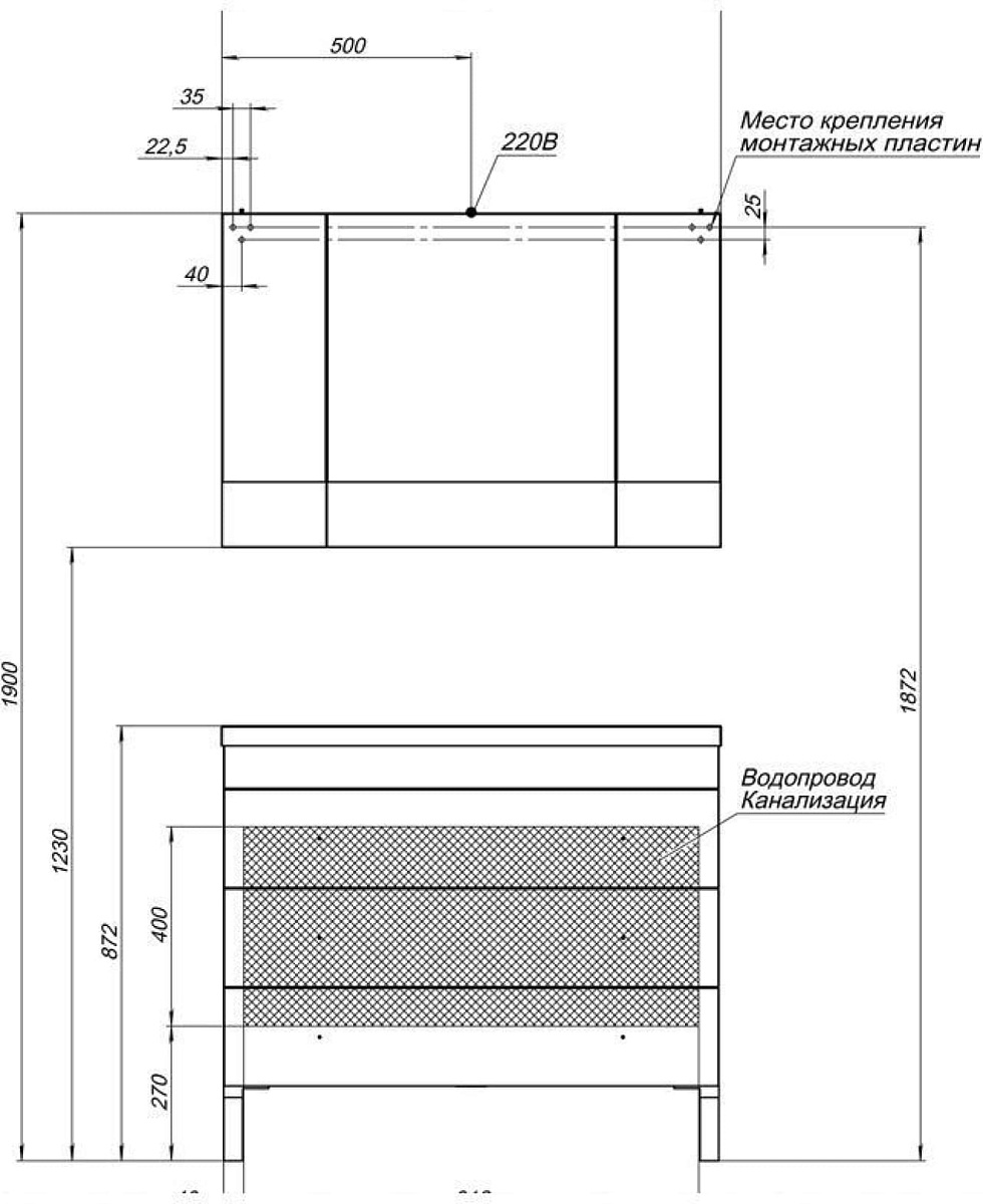 Приобрести aquanet тумба с раковиной верона 100 см, белая (напольная 3 ящика)