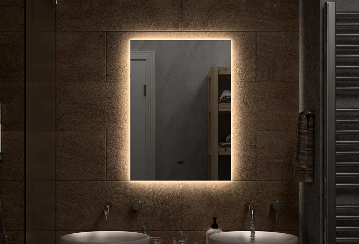 Приобрести continent зеркало с подсветкой trezhe 50х70 см, белое