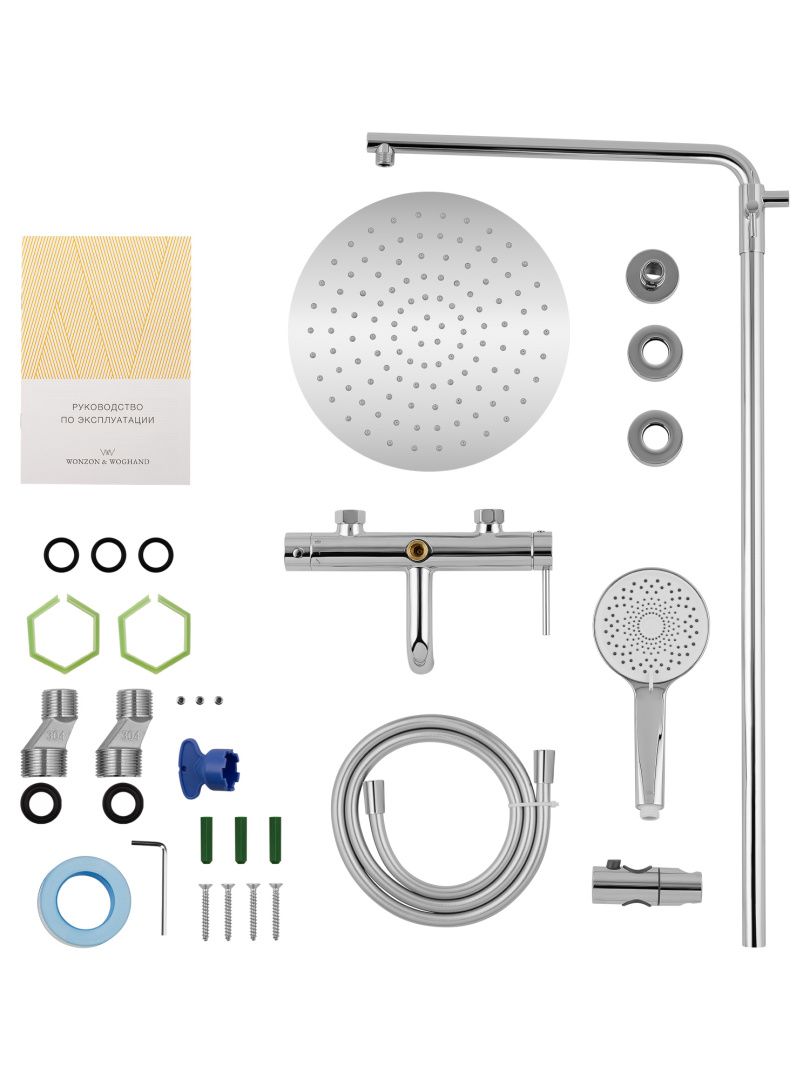 Приобрести душевая система wonzon & woghand stick, хром (ww-88739017-cr)