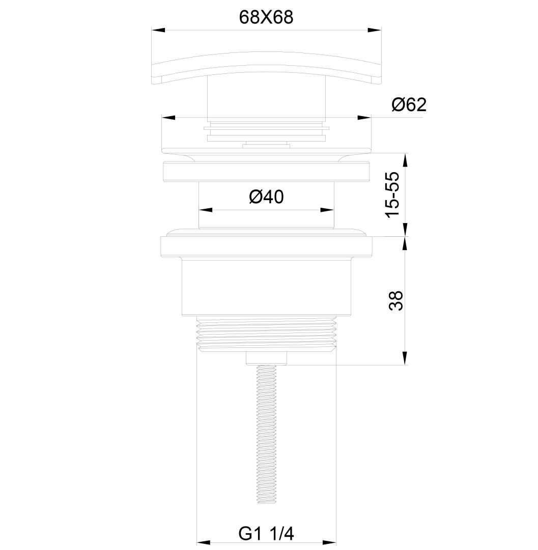 Приобрести донный клапан для раковины wonzon & woghand, брашированный никель (ww-88ss13-bn)