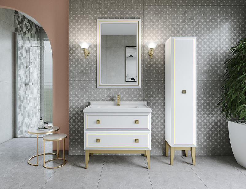 Приобрести caprigo зеркало metropol 70 см, белое\золото 13730-021.gld.00.05