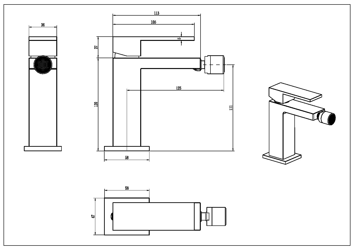 Приобрести boheme смеситель для биде qubic chrome 476-cr