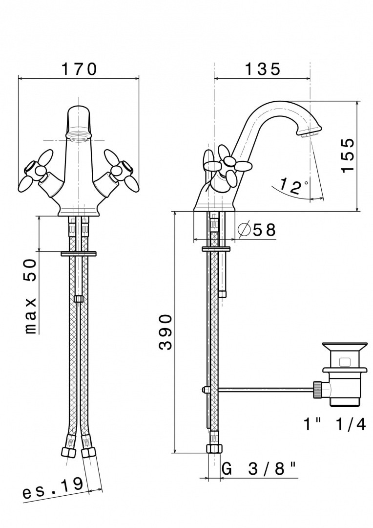 Приобрести kerama marazzi смеситель для раковины muse, хром 9125km.21.018