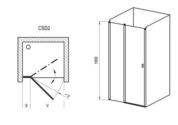 Приобрести дверь душевая ravak chrome csd2 120 см 0qvgc100z1 белый/прозрачное