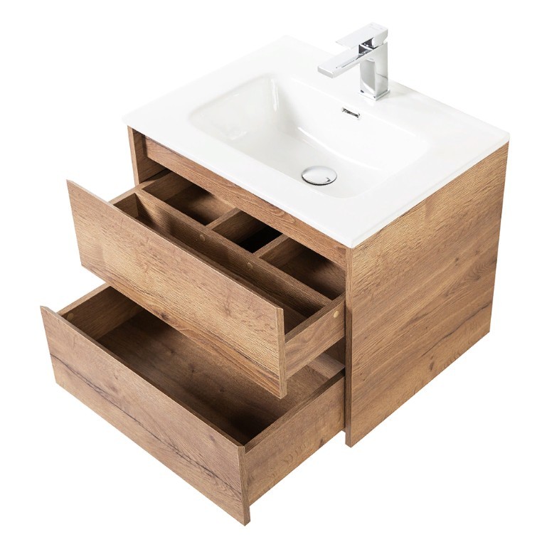 Приобрести тумба подвесная с раковиной belbagno kraft-600-2c-so-rt 60 см, rovere tabacco