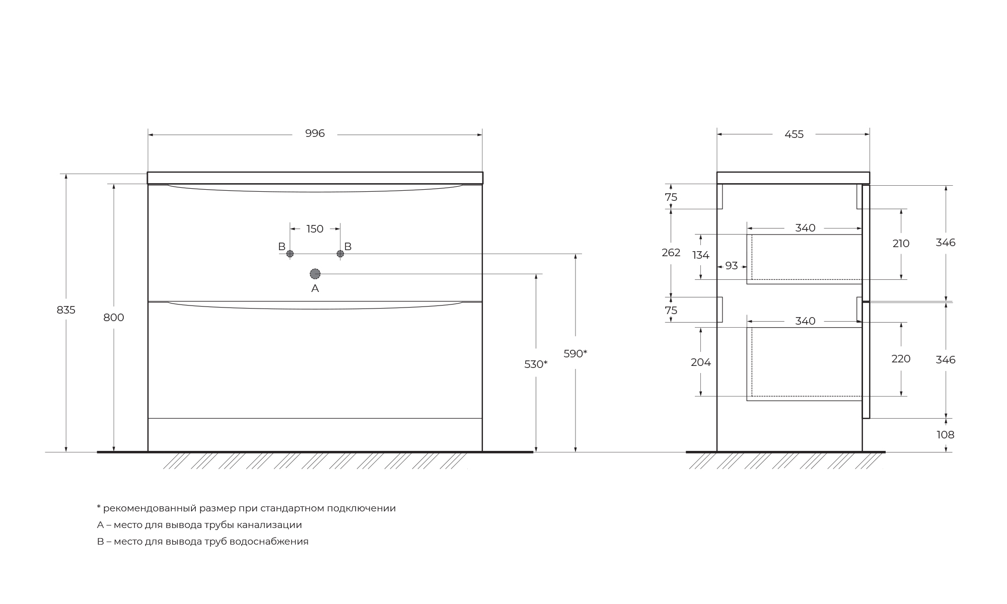 Приобрести belbagno тумба с раковиной acqua 100 см. напольная bianco lucido, белая раковина