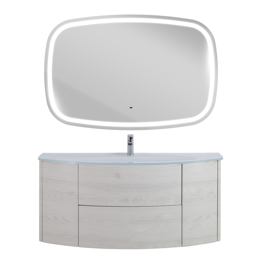 Приобрести cezares тумба подвесная с раковиной eden 121 см frassino bianco,стекло, светло серая 54418