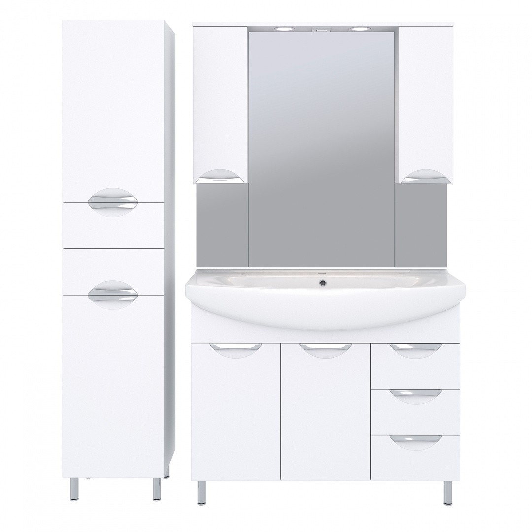 Приобрести aqua de marco зеркало-шкаф eleganse 105 см, белый\хром 1105cele