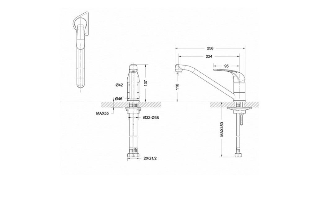 Приобрести смеситель для кухни bravat fit f7135188cp-rus