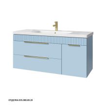 Caprigo Тумба с раковиной MONBAR-Smalty 120 см, правая, голубая, эмаль