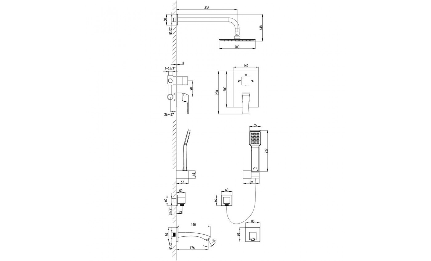 Приобрести lemark душевая система unit, скрытый монтаж, хром lm4522c