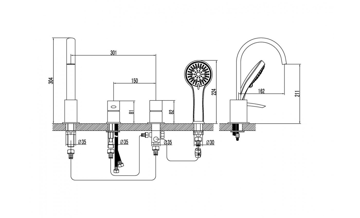 Приобрести lemark смеситель на борт ванны atlantiss, 4 отверстия, хром lm3241c
