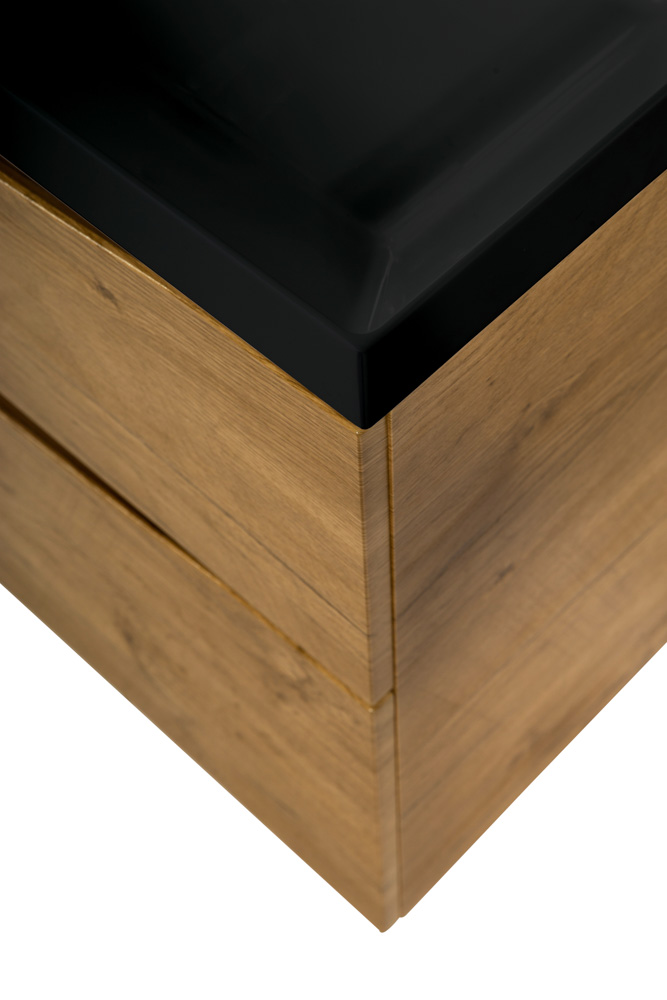 Приобрести belbagno тумба с раковиной marino-h60 90 см, подвесная rovere nature, черная раковина