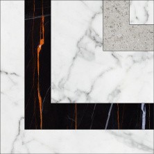 Декор напольный Kerranova Marble Trend 100x100 мм, MR, Carrara / Каррара, многоцветный