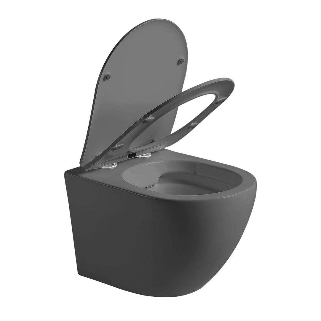 Приобрести vincea унитаз подвесной globo, ультратонкое сиденье, микролифт, антрацит матовый vt1-14sma