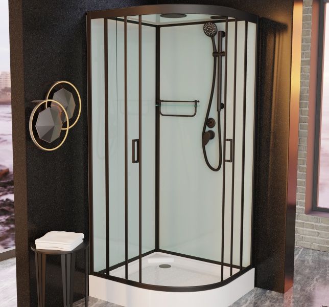 Приобрести frank душевая кабина f420 black, угловая