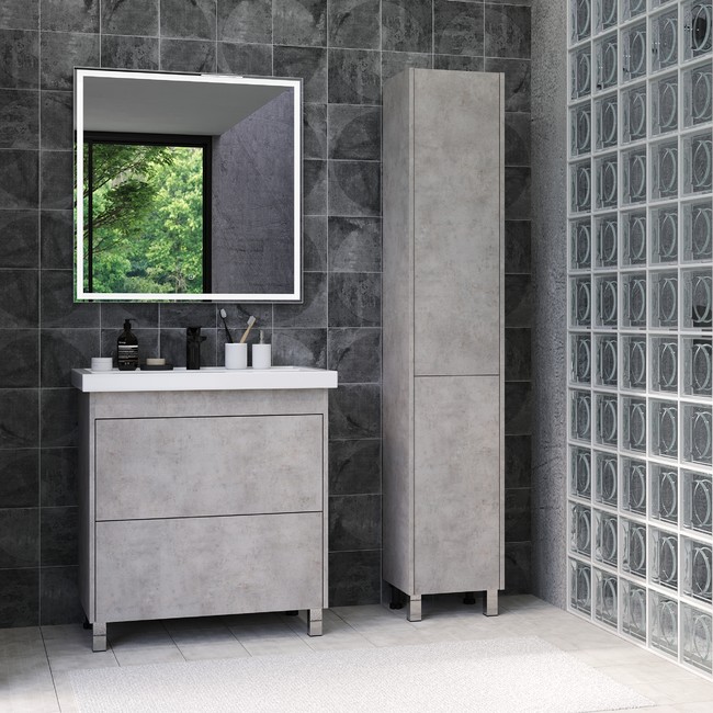 Приобрести briz пенал напольный ricci concrete 35 см, светло серый, правый, п-35