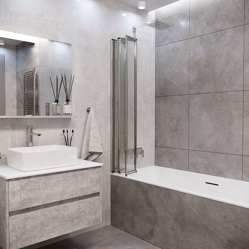 Приобрести grossman шторка для ванны 80х140 см, хром/прозрачное gr-107