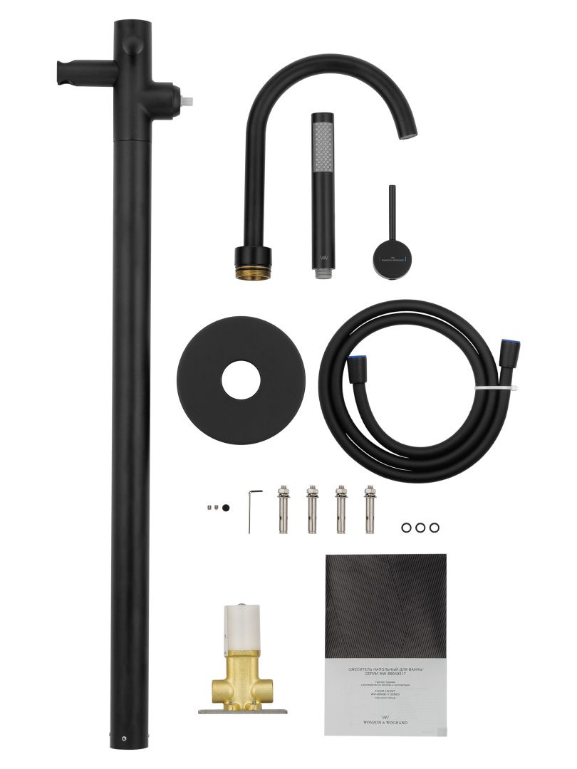 Приобрести смесители напольные для ванн и раковин wonzon & woghand stick, черный матовый (ww-88649017-mb)