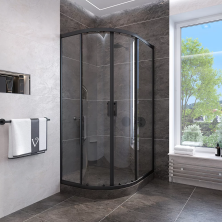 Veconi Душевое ограждение Rovigo 90х90 см, черное, прозрачное RV107B-90-01-C4