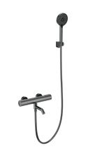 Смеситель для ванны с душем и термостатом WONZON & WOGHAND INN 2, Темный графит (WW-A2006-A1-BGG)