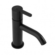 CEZARES Смеситель для раковины LEAF с донным клапаном, черный матовый LEAF-LSM2-NOP