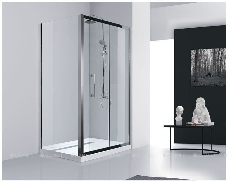 Приобрести aquanet душевое ограждение delta npe1131 150x80, прозрачное стекло