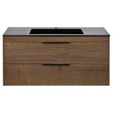 Vincea Тумба подвесная Chiara 100 см, дуб табак с черной раковиной VMC-2C2100TO;VCB-13100B