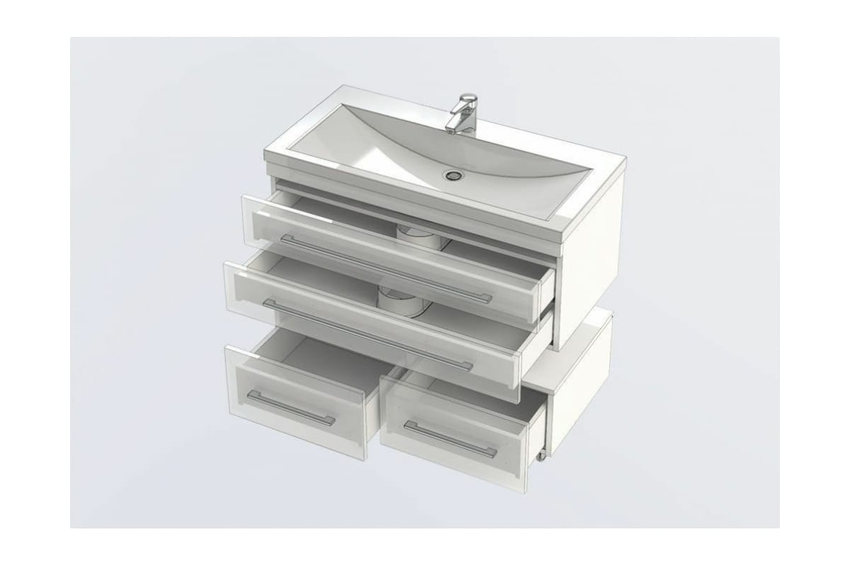 Приобрести aquanet тумба с раковиной нота 100 см, белая