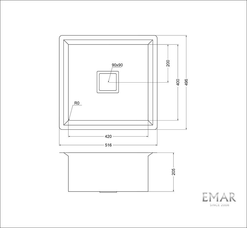 Приобрести oulin кухонная мойка 51х49 см, сатин oulin ol-fu114