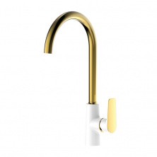 IDDIS Смеситель для кухни Cloud 394мм, белый\золото CLOWG00i05