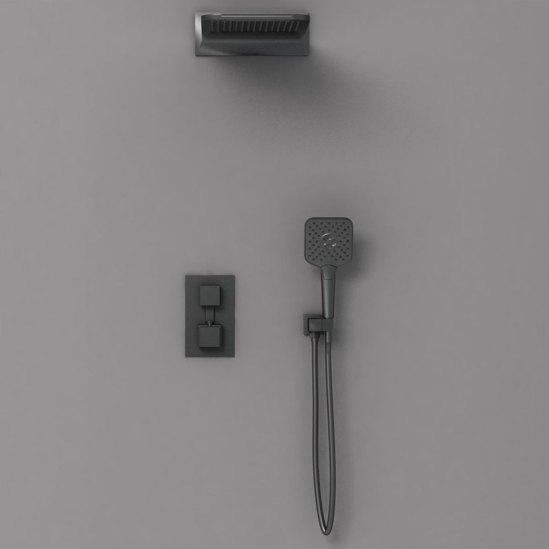 Приобрести vincea встраиваемая душевая система с термостатом, черная матовая vsfw-103tmb