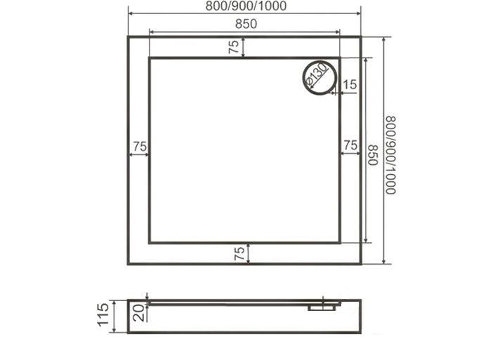 Приобрести поддон акриловый bas пандора 90х90 см