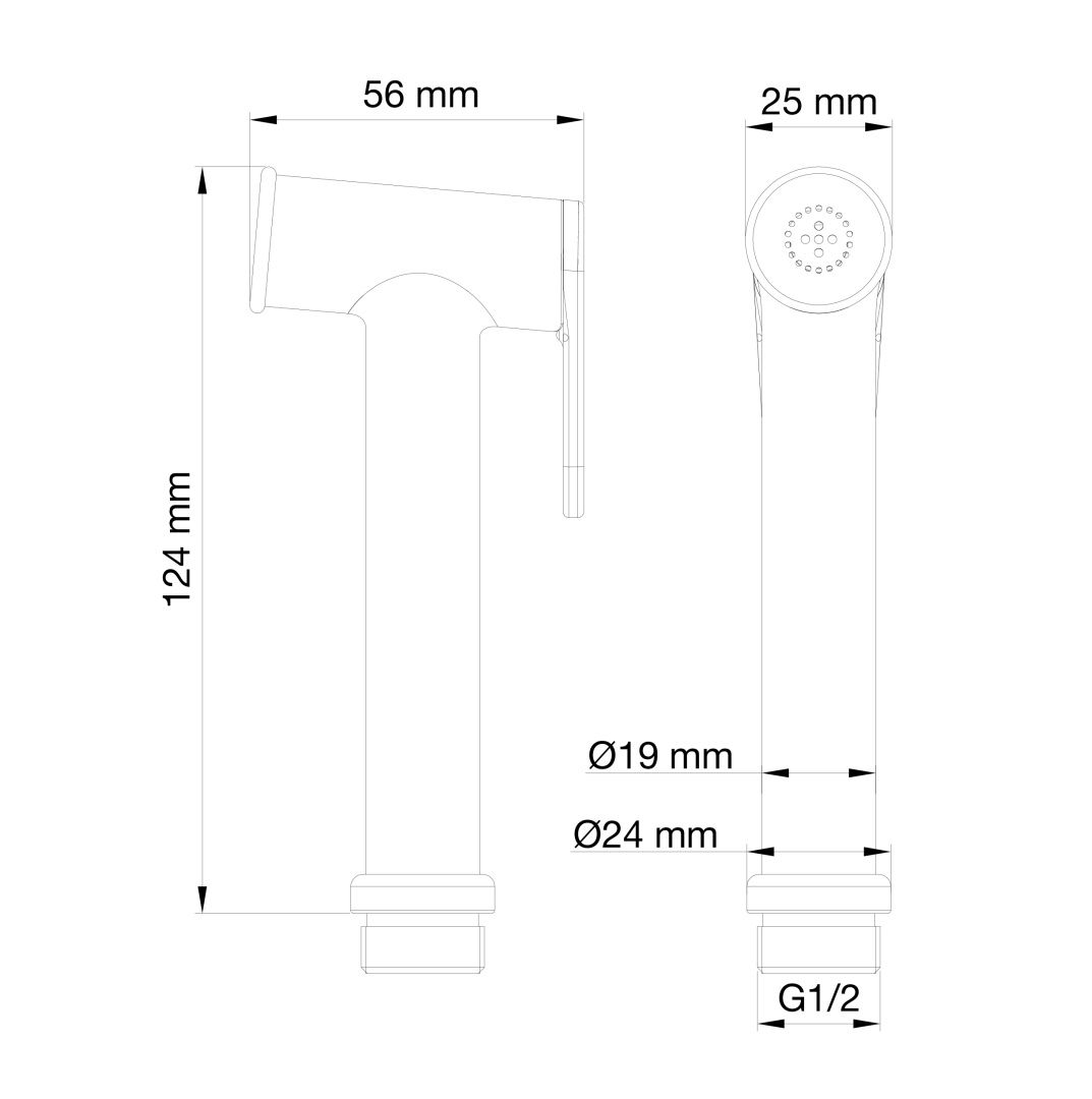 Приобрести лейка для гигиенического душа wonzon & woghand, черный матовый (ww-88pq01-mb)