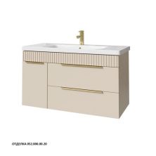 Caprigo Тумба с раковиной MONBAR-Smalty 100 см, левая, бежевая, эмаль