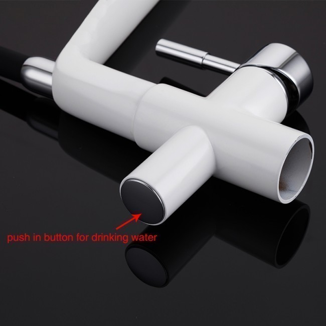 Приобрести gappo смеситель для кухни g4398-9 с фильтром и гибким изливом, белый\черный 92414