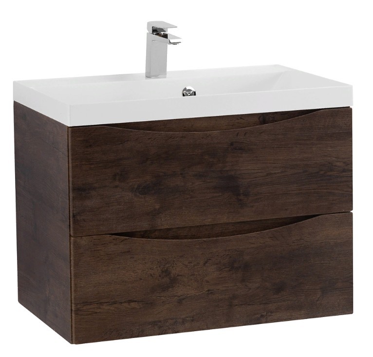 Приобрести тумба подвесная с раковиной belbagno marino-700-2c-so-rw-p 70 см, rovere moro