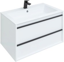 Aquanet Тумба с раковиной Lino 80 см, белая матовая