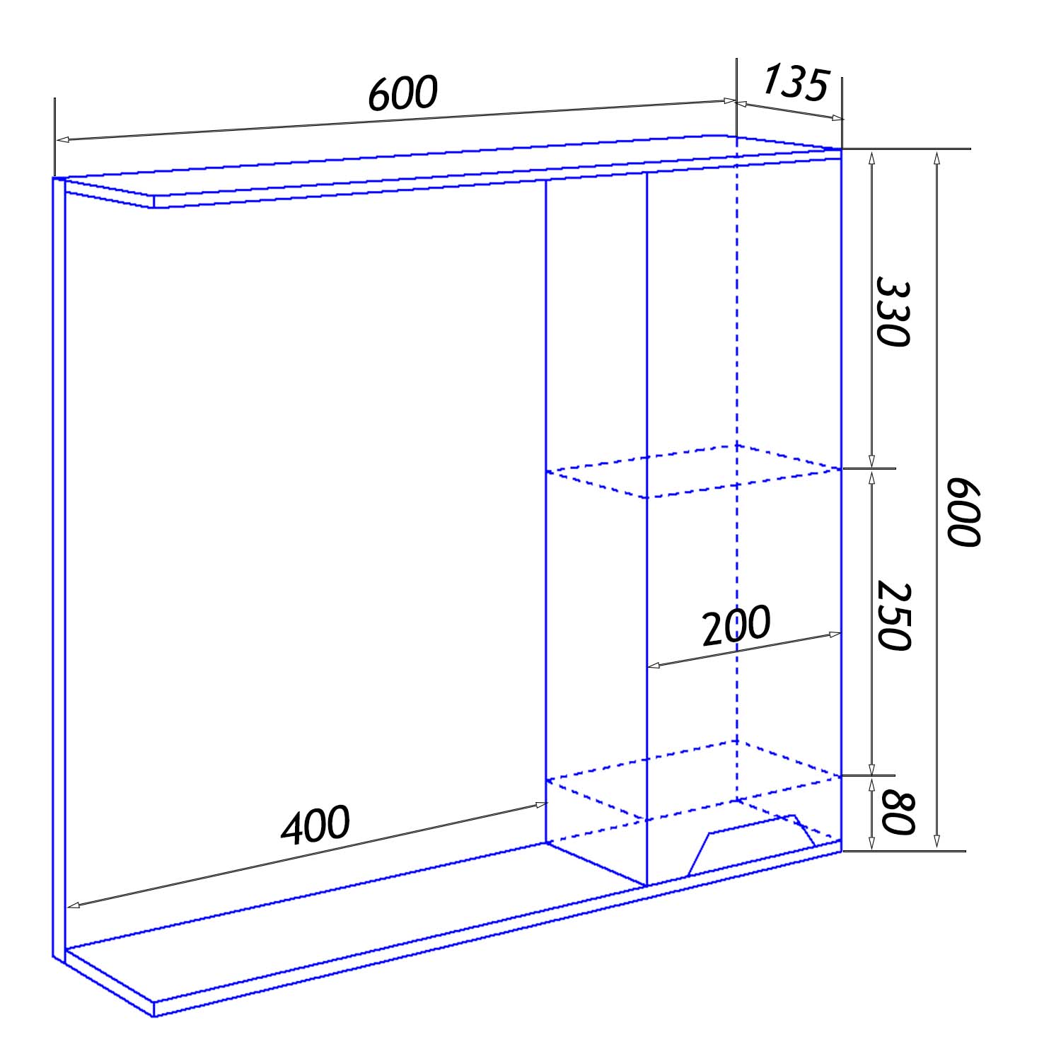 Приобрести loranto зеркало-шкаф florena 60 60х60 см, правый, светлый бетон (cs00086984)