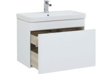 Aquanet Тумба с раковиной София 80 см, белая глянец (2 ящика)