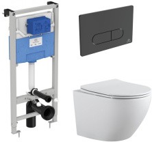 Aquanet Инсталляция с унитазом Rimless Cetus 2.0 W LX-1901 черный