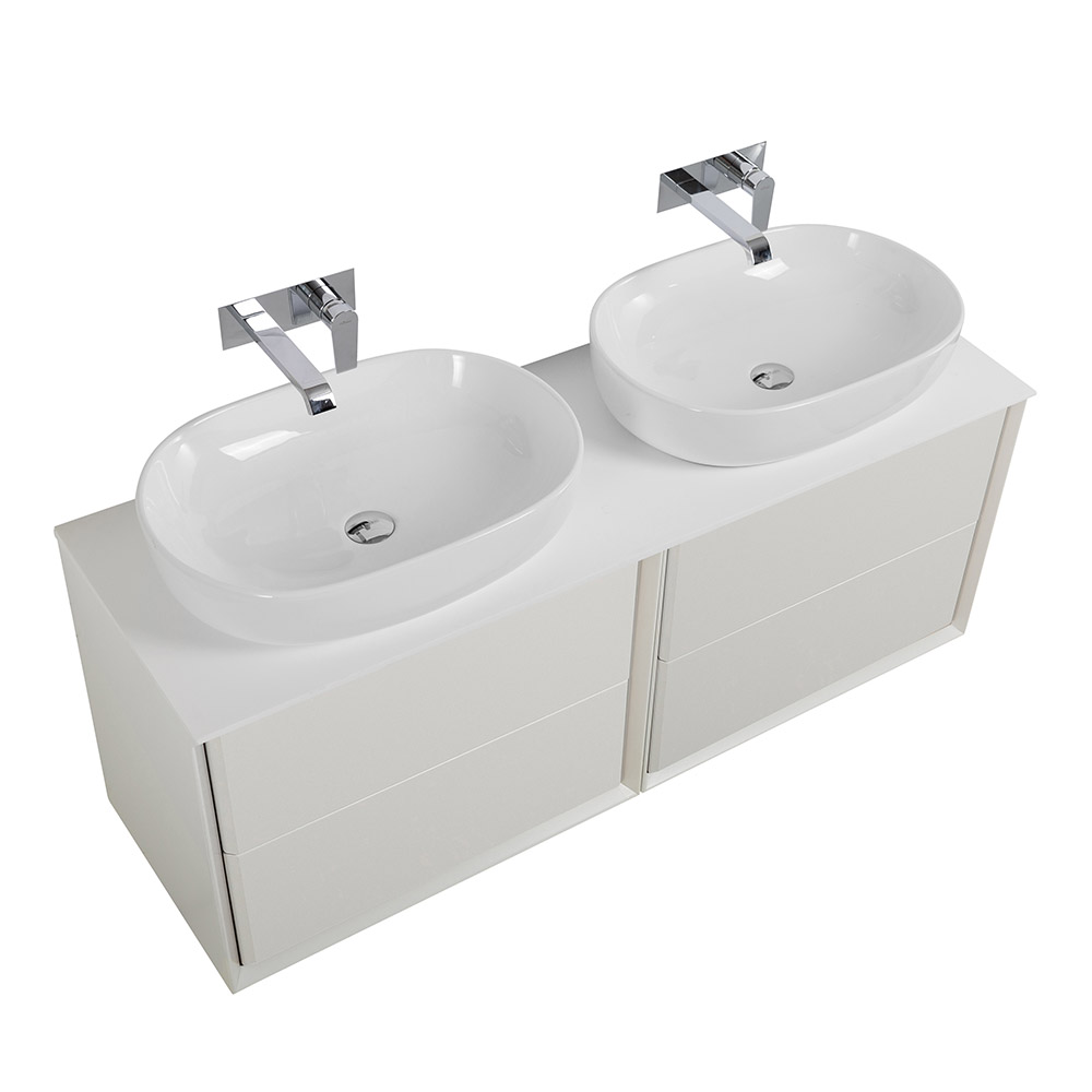 Приобрести cezares тумба со столешницей подвесная bellagio 140 см bianco opaco, белая 54714